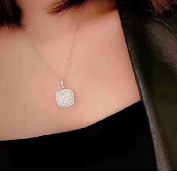 NEW STERLING SILVER Diamond PENDANT NECKLACE - Picture 6 of 7